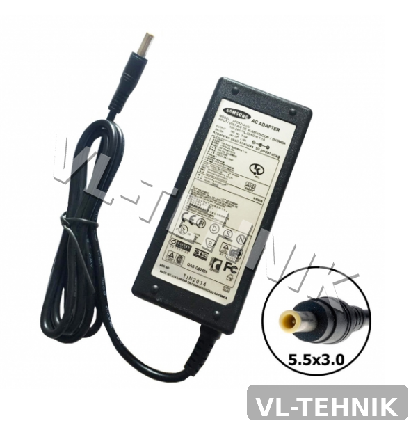 Блок питания (зарядное) для ноутбука Samsung 19V 3.42A (65W) штекер 5.5×3.0 мм