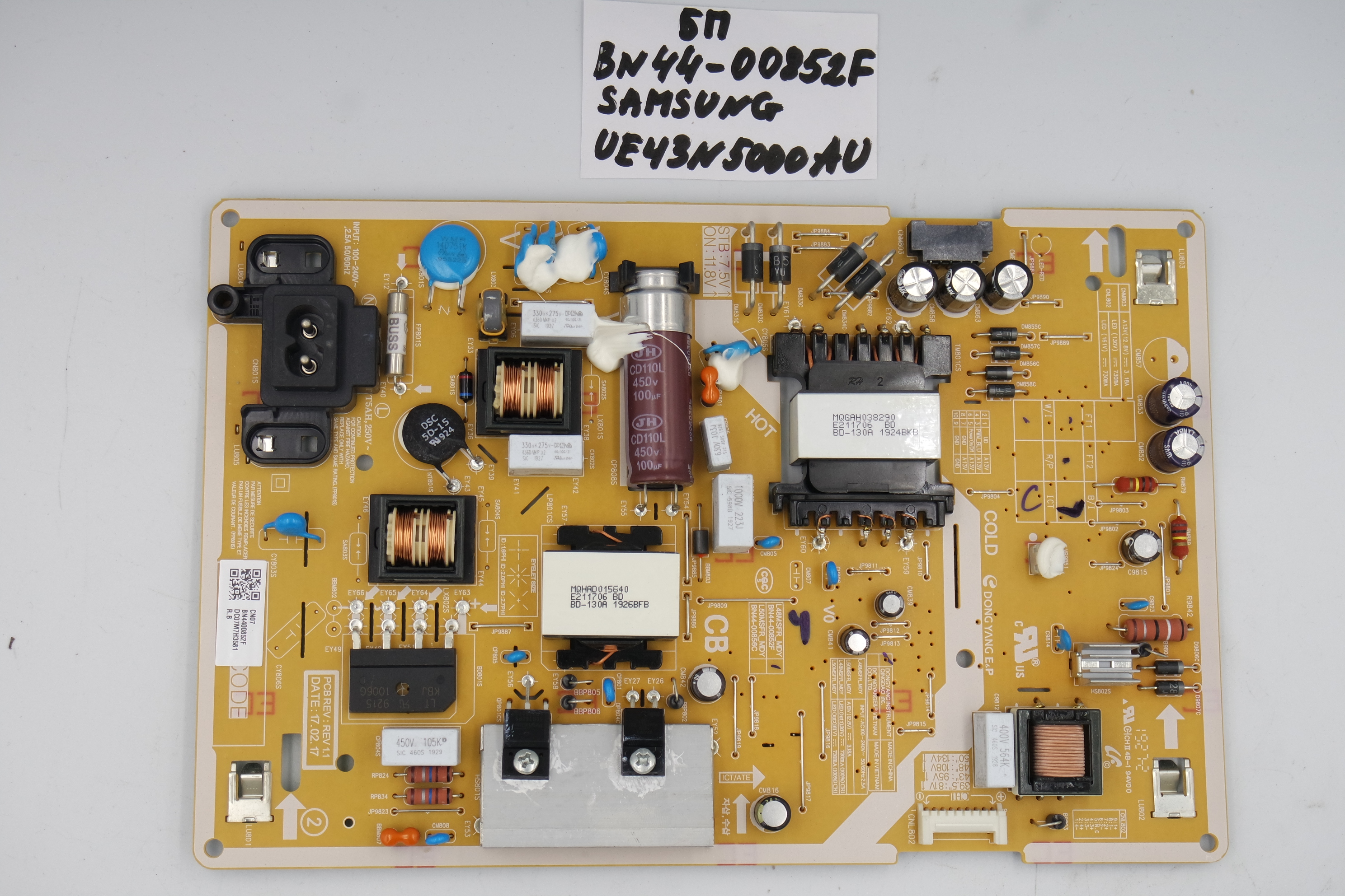 Блок ПИТАНИЯ BN44-00852F Samsung UE43N5000AU фото 1