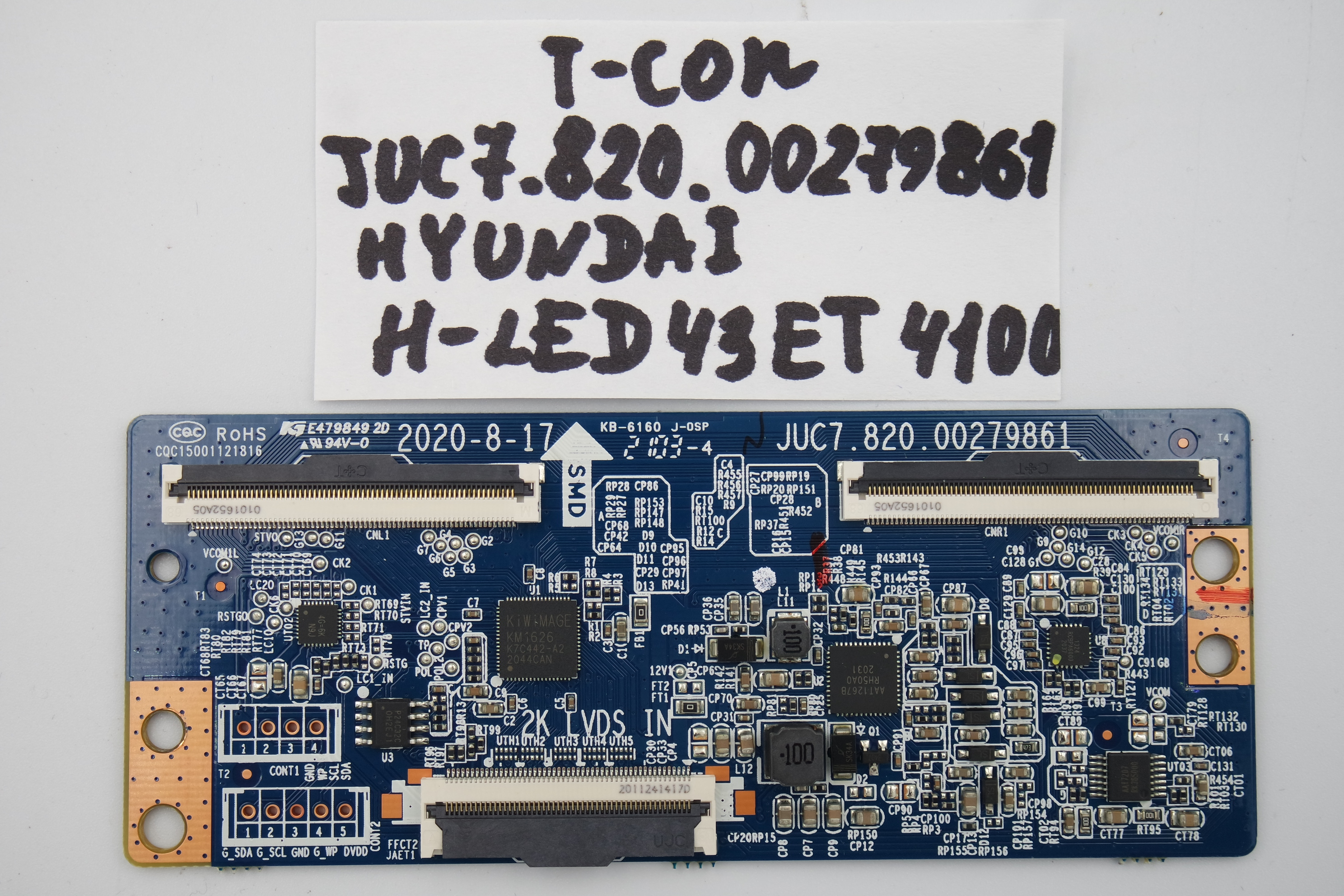 T-CON плата JUC7.820.00279861 HYUNDAI H-LED43ET4100 фото 1