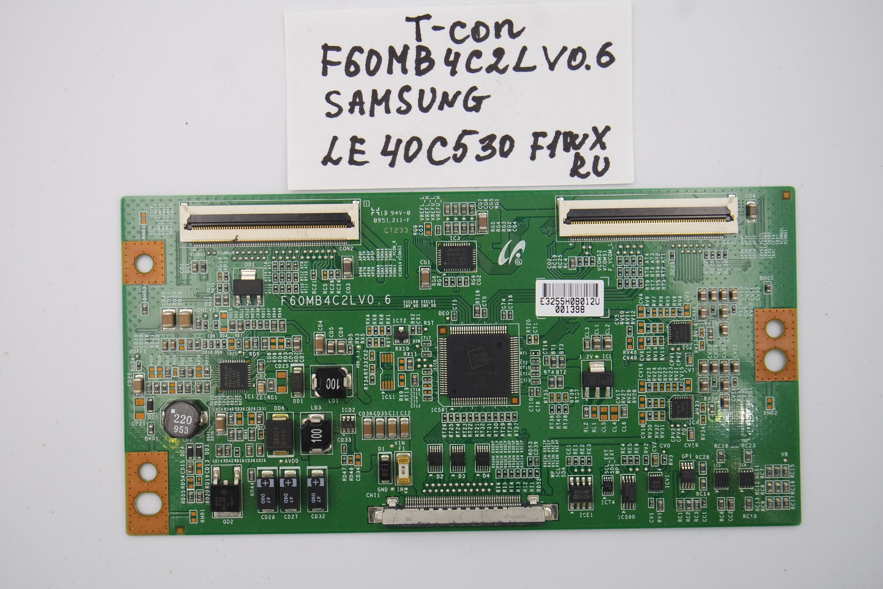 T-CON плата F60MB4C2LV0.6 Samsung LE40C530F1WXRU фото 1
