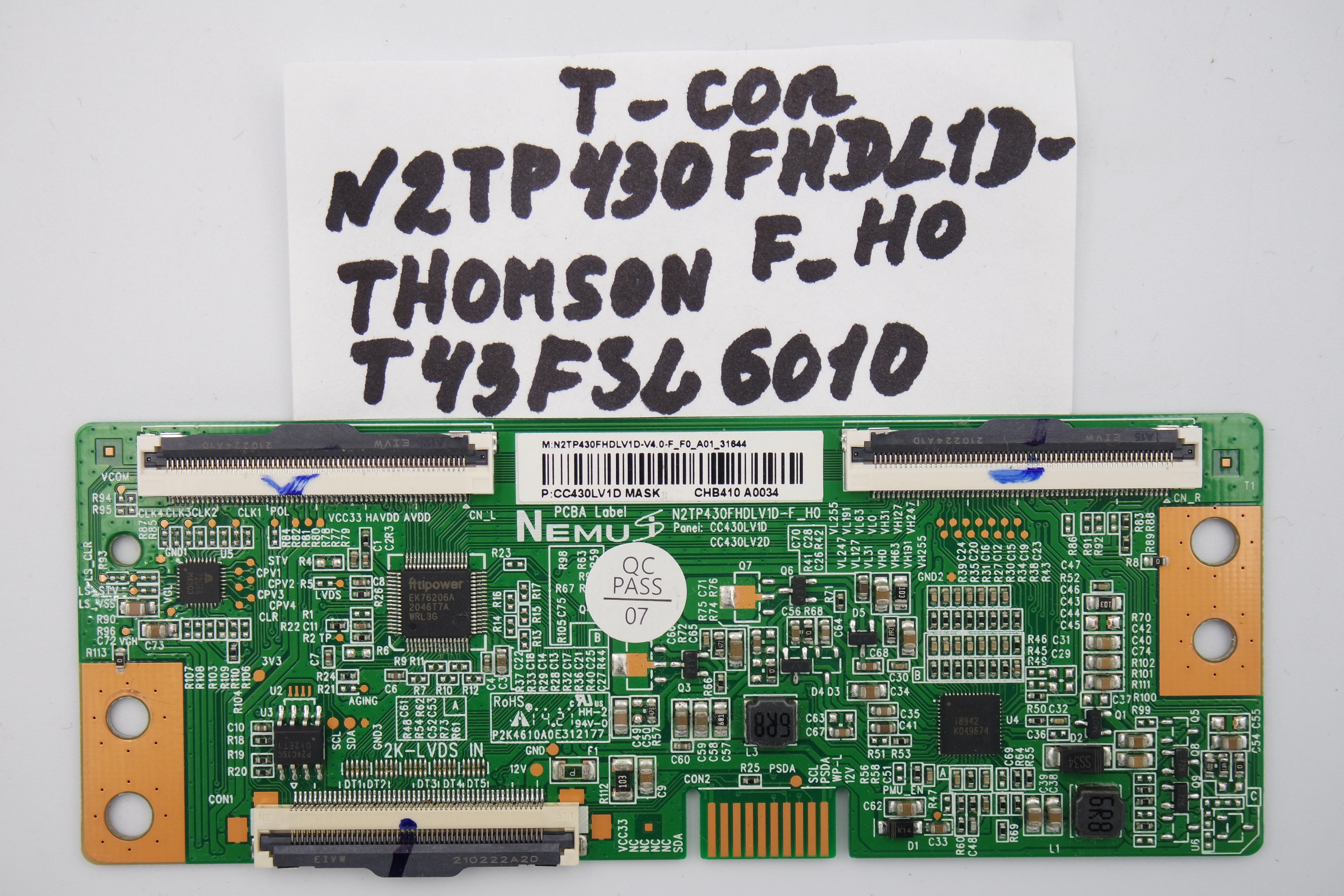 T-CON плата N2TP430FHDL1D-F-H0 THOMSON T43FSL6010 фото 1