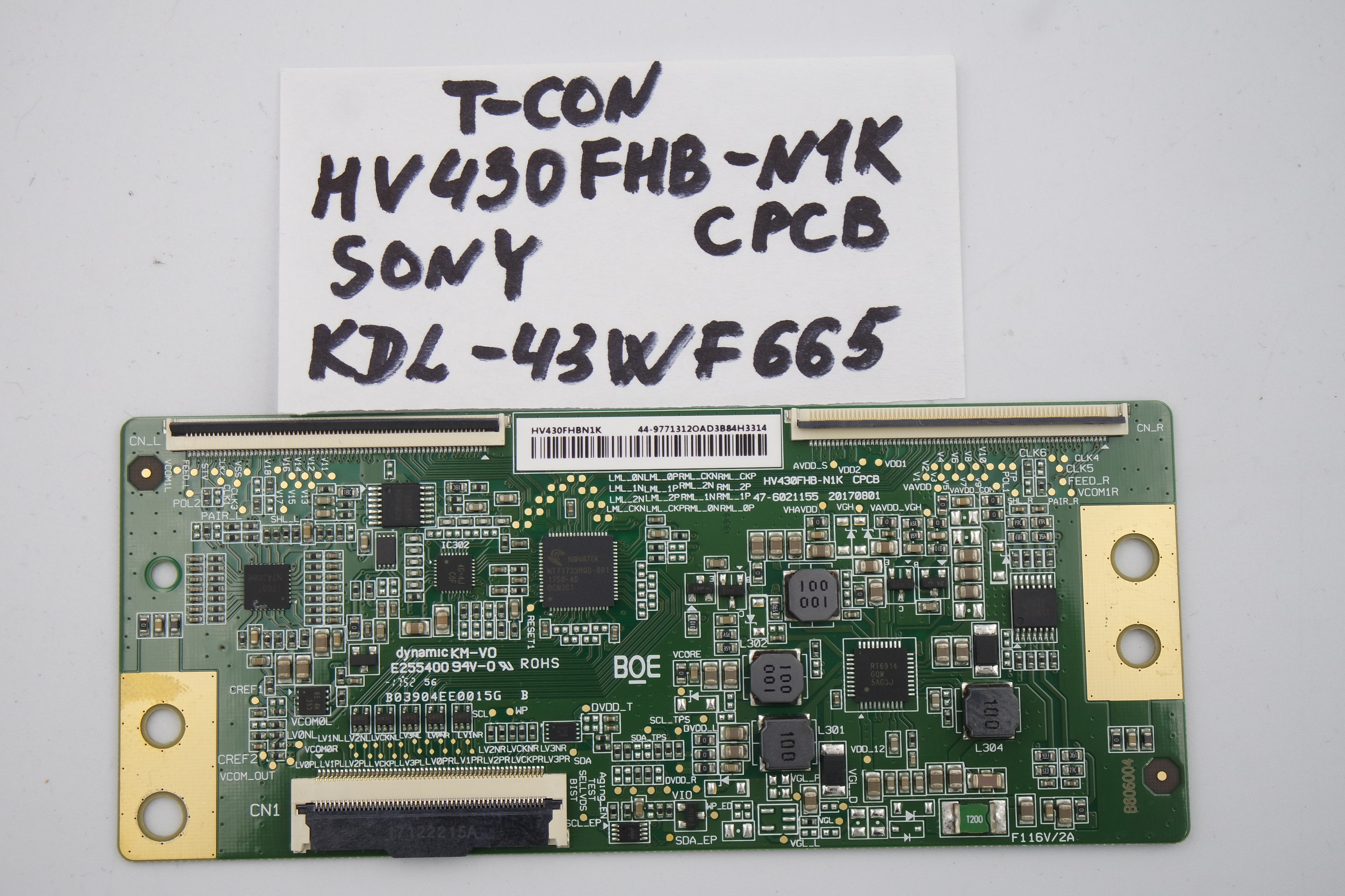 T-CON плата HV430FHB-N1K CPCB Sony KDL-43WF665 фото 1