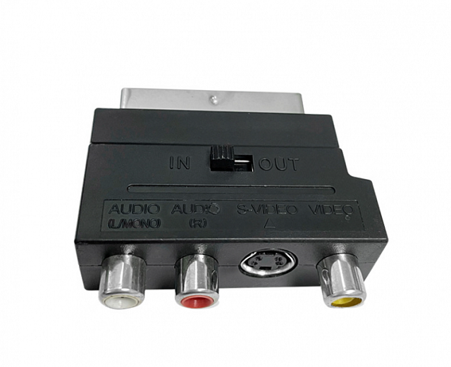 Переходник SCART - 3 RCA с переключателем S-Video,скарт 3 тюльпана