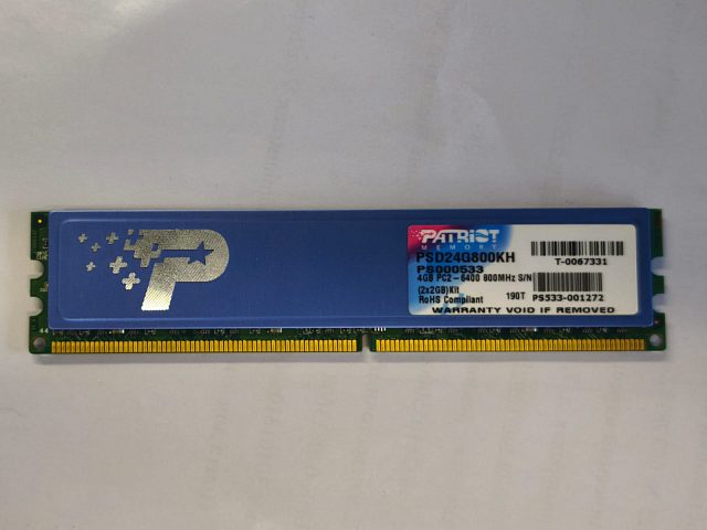Оперативная память Patriot 2GB DDR2 800MHz DIMM PSD24G800KH для ПК