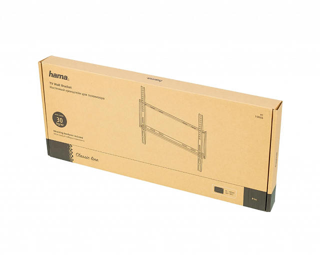 Кронштейн для телевизора HAMA R1 118160, 32-65", настенный, фиксированный, УСТАНОВКА